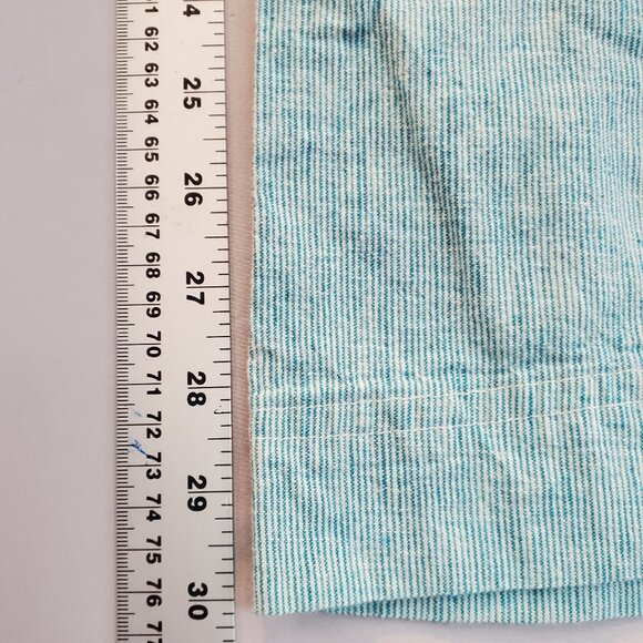 Freedom Trail by Kyodan Women's Pants Wide Leg Ankle Linen Blend Teal Stripe - Picture 8 of 11